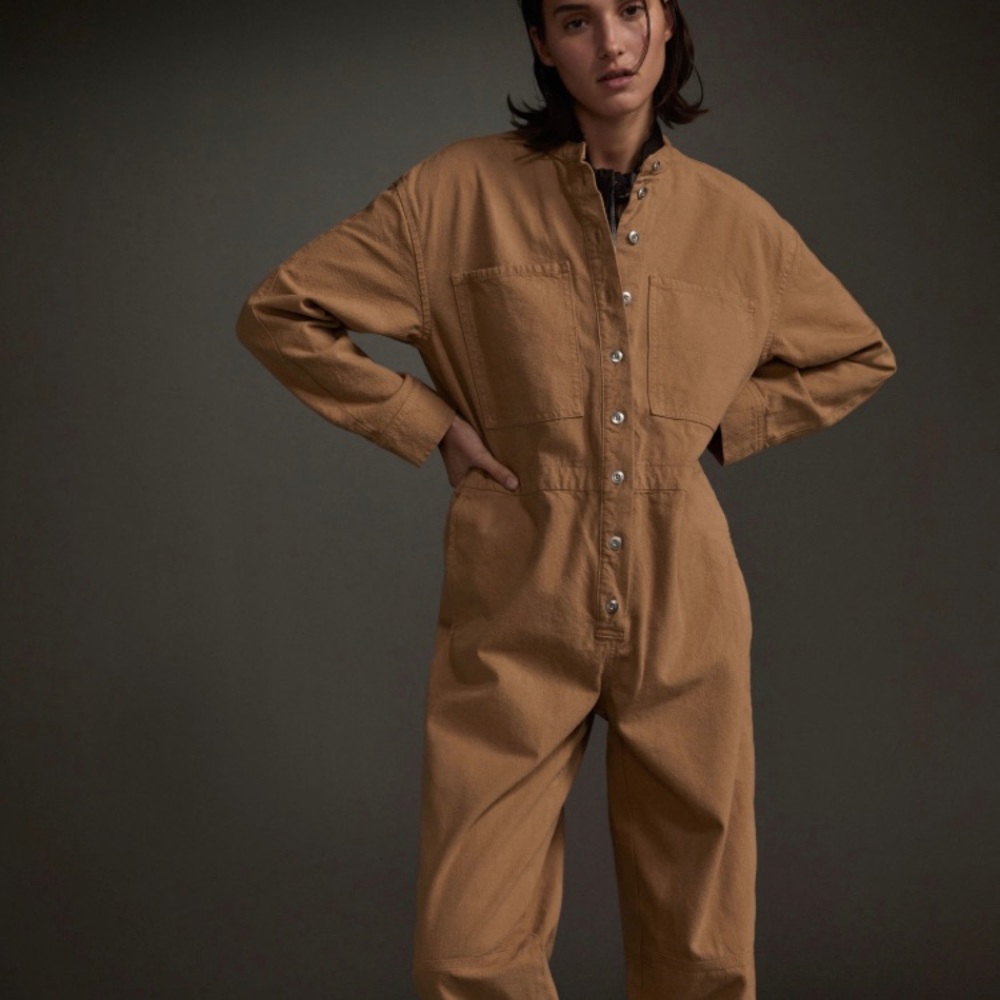 NWT Everlane Canvas Organic Cotton Coverall Size XS in Cappuccino